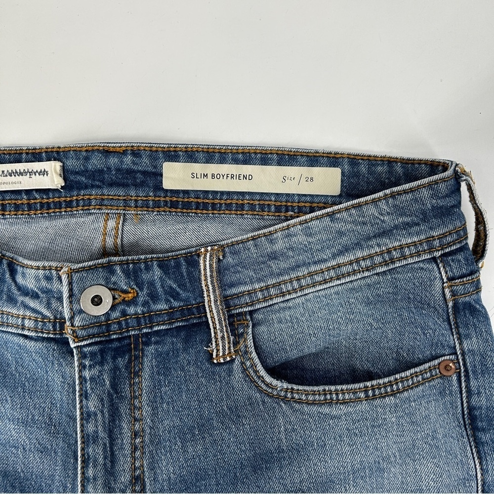 Anthro Pilcro Slim Boyfriend Embroidered Patchwork Floral Jeans Size 28 - Picture 14 of 15